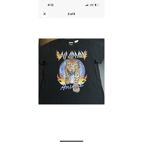 (NEW) Adult 3xl Def Leppard Band Animal T-Shirt Deaf Leopard Black Tee XXXL 80s - Picture 2 of 5